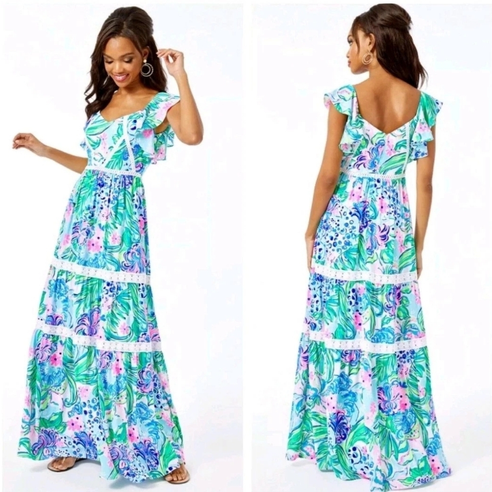 NWT Lilly Pulitzer Ivie Maxi Dress, Size 10